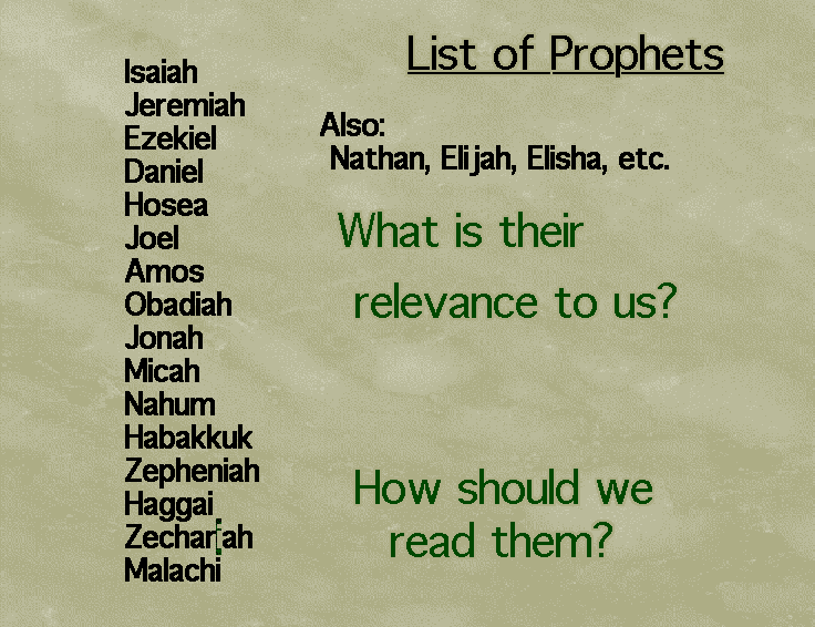 Old Testament Prophets. Sunday 23 February 2020, by Andrew Basden.