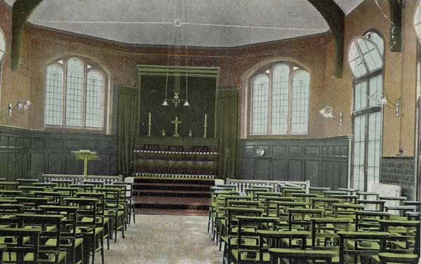 Colour photo looking towards the altar